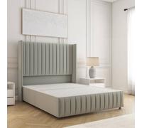 Bsspoke Luna Divan Bed Silver Plush Velvet 54Inch Headboard & Footboard No Mattress No Drawers In Single Double King 4Ft 6Ft