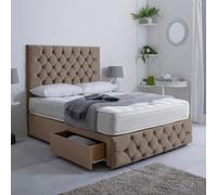 Bsspoke Luxury Divan Bed Set Mink Plush 10Inch Orthopaedic Mattress 2 Drawers Same Side 138Cm Headboard & Footboard 4Ft 5Ft 6Ft