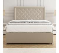 Bsspoke Nova Divan Bed Set In Cream Plush Velvet With 24Inch Headboard & Mattress No Drawers In Double King 3Ft 4Ft 6Ft