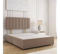 BSSPOKE Sienna Divan Bed Plush 24" Headboard & 2Drawers Same Side No Mattress in Bronze | Size: King