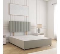 Bsspoke Sienna Divan Bed Set In Silver Plush Velvet 24Inch Headboard & No Mattress No Drawers In Single Double King 4Ft 6Ft