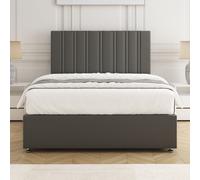 BSSPOKE Sienna Plush Velvet Divan Bed Set 24"Headboard & Mattress No Drawers in Grey | Size: Super King BSSPOKE Grey Super King