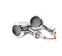 bssyung Motorbike Indicators 2Pcs/set Universal Motorcycle Turn for Signal Light Motorbike Modified Shape Indicator Running Brake(Chrome)