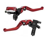 bssyung Motorcycle Handbrake Universal Motorcycle Brake Master Cylinder 22MM Hydraulic Clutch Lever Handle for Honda for Yamaha(RED)