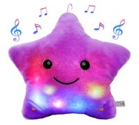 Bstaofy 13'' 33CM LED Musical Twinkle Star Glow Lullaby Nightlight Stuffed Animals Light up Toys Afraid of Dark Singing Birthday Valentines Christmas for Toddlers, Purple