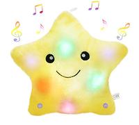 Bstaofy 13'' 33CM LED Musical Twinkle Star Light up Lullaby Glow Stuffed Animal Toys Soothe Kids Emotions Birthday Valentines Christmas Festival Gift for Toddlers, Yellow
