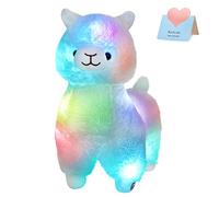 Bstaofy 13.5'' 34CM Light up Alpaca Stuffed Animals LED White Llama Soft Plush Toy with Colorful Night Lights Glow Bedtime Pal Gift for Toddler Kids on Birthday Holiday Valentines Day