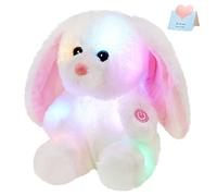 Bstaofy 8'' 20CM Easter Light up White Bunny Soft Plush Toy LED Rabbit Lop Ear Night Light Stuffed Animals Easter Birthday Valentines Day Easter Christmas Festival Gift for Kids Toddlers
