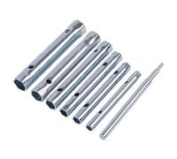bstar 6pc Carbon Steel Metric Box Spanner & Tommy Bar Set - Ratchet MM Ring Socket Wrench Plumbing Nut Spanners - by Blackspur