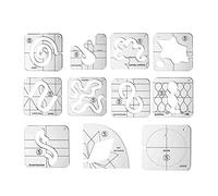 BSTCAR 11 Pcs Quilting Templates, Acrylic Transparent Quilting Ruler Motion Sewing Machine Presser Foot and Free-Meander Quilting Template Fits All Low Shank Sewing Machines