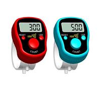 BSTCAR 2 Pieces Finger Counter Digital Electronic LED Finger Counter for Muslim Prayer, Docks, Islamic Gifts, Bus Stations and School, Random Color