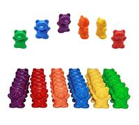 BSTCAR 60 Pieces Counting Sorting Bears Toys Four Colors Counter Set Rainbow Bear Toy Activity Counting Matching Games for 3 4 5 Yes (As Shown)