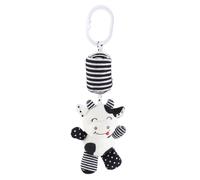 BSTCAR Baby Hanging Rattle Toys, Car Seat Crib Baby Wind Chimes, Soft Hanging Plush Animal Toys for Baby Stroller Travel Activity (Black and White Striped Calf Pendant)