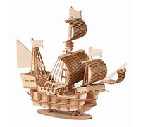 BSTCAR DIY Sailing Ship Model Kits, 3D Wooden Sailboat Ship Kit Assembling Building Sailing Ship Kits Model Classical Wooden Sailing Boats Scale Model Home Decoration