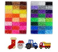 BSTCAR Fuse Beads Set 9600Pcs 5MM 48 Colours Mini DIY Hama Beads Art and Craft Kit Bulk Assorted Multicolor Fuse Beads Refill Pack for Kids