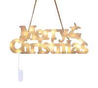BSTCAR Light Up Merry Christmas Sign LED Hanging Decorative Light Christmas Glowing Letter Sign for Xmas Tree Window Door Fireplace Indoor Outdoor