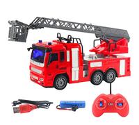 BSTCAR Remote Control Fire Truck Toy with LED Lights,RC Fire Truck Car Toy Spraying Water Car Trucks Toys for Kids Boys Girls (C)