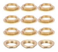 BSTDAYEVER Hex Lock Nuts Brass Bulkhead Fitting 1/2 Inch Flange Hex Nut 12 Pieces Brass Back Nut for Bathroom Wear Resistant Brass Tap Sanitary Fitting Nut