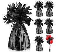 BSTDAYEVER Weight for Helium Balloons Cone Balloon Weights Balloon Weights with Metallic Foil 6Pcs 155g/Pcs Hanging Heavy Black Balloon for Birthday Party Wedding Celebration