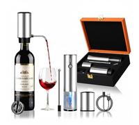Bsteciar Electric Corkscrew, 4-in-1 Wine Opener Set with Automatic Bottle Opener & Rechargeable Wine Aerator, Vacuum Plug, Foil Cutter, Gift for Wine Lovers, Wedding, Party