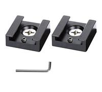 Bstepompre Cold Shoe Mount Aluminum Adapter Bracket Hot Shoe with 1/4 Thread for Camera Flash Shoe Mount(2 PCS)