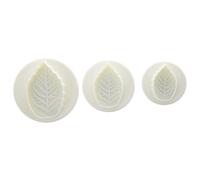 Bstepompre Veined Rose Leaf Cutters 3 Plungers Sugarcraft