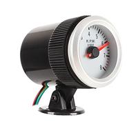 BSTiltion 52mm Tachometer Gauge Red Pointer White Dial Backlight for 1 4 | ABS Plastic Construction, 2 Inch Round Housing, Includes Installation Kit, Ideal for 4 Stroke Gasoline Engines, Compatible