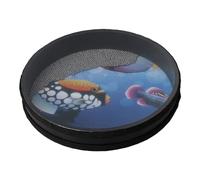 Bstinay 10Inch Ocean Drum Hand Percussion Wave Bead Sea Sound Drum with Fish Pattern colorful