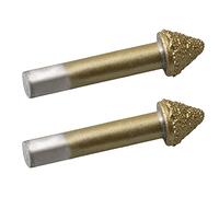Bstinay 2Pcs 60 Angle Diamond CNC Router Bit Granite Stone Engraving 6mm Shank Dia