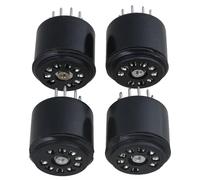 Bstinay 4pcs Black Bakelite Vacuum Tube Socket Saver Base 9 Pin Tube Testers Fits 12AX7