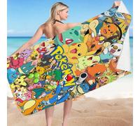 (BSTJ59, 70*150 (microfiber)) Pokemon beach towel Pokemon microfiber double-sided velvet beach towel Pokemon beach towel