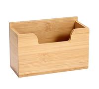 BSTKEY 1 Pc 4x6 Inch Bamboo Index Card Display Stand, Decorative Index Card Storage Rack Note Card Storage Tabletop Business Name Card Holder for Home Office