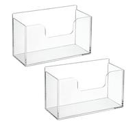 BSTKEY 2 Pack 4x6 Inch Acrylic Index Card Storage Rack, Clear Index Card Display Stand Note Card Storage Tabletop Business Name Card Holder for Home Office