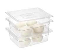 BSTKEY 2 Pack Clear Pizza Dough Proofing Container with Lid, Household Rectangle Bread Dough Proofing Storage Box Reusable Food Carrier Cake Organizer (Size S)