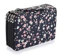 BSTKEY 200 Slots Pencil Wrap Case with Zipper, Black Plum (No Pencil)