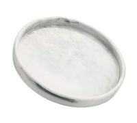 BSTKEY 25cm Round Natural Marble Stone Tray Decorative Storage Plate, Household Plate Tray Organizer for Kitchen Bathroom Dresser Decor Coffee Table, Grey