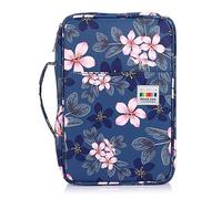 BSTKEY 300 Slots Pencil Case Pencil Wrap for Colored Pencils, Large Capacity Pencil Holder Pen Pouch Bag Stationery Organizer Case, Magnolia Flower Pattern (No Pencils)