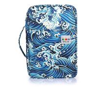 BSTKEY 300 Slots Pencil Case Pencil Wrap for Colored Pencils, Large Capacity Pencil Holder Pen Pouch Bag Stationery Organizer Case (Sea Wave)