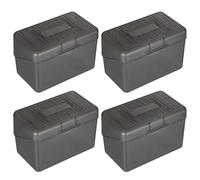 BSTKEY 4 x 6 inch Plastic Index Card Holder Recipe Card Box, Set of 4 Flash Card Case Note Card Box Storage Organizer for 10 x 15cm Index Card Flashcard Recipe, Grey (No Cards)