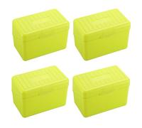 BSTKEY 4 x 6 inch Plastic Index Card Holder Recipe Card Box, Set of 4 Flash Card Case Note Card Box Storage Organizer for 10 x 15cm Index Card Flashcard Recipe, Yellow (No Cards)