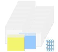BSTKEY 40 Pcs Top Loading Scrapbook Paper Storage Organizer Vinyl Paper Storage, Clear File Paper Bag Cardstock Organizer Photo Paper Holder with Sticky Index Tabs