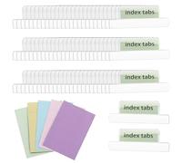 BSTKEY 75pcs Plastic 2.1 inch Index Tabs with Printable Inserts, Clear
