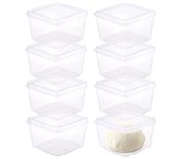 BSTKEY 8 Packs Clear Pizza Dough Proofing Box, Stackable Square Dough Proofing Container Small Dough Proofing Storage Organizer with Lid Candy Cookie Storage Box