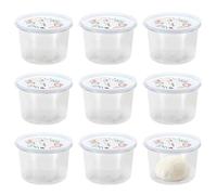 BSTKEY 9pcs Stackable Pizza Dough Proofing Box with Lid, Clear Round 1100ml