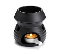 BSTKEY Ceramic Essential Oil Wax Melt Burner with Candle Spoon, Black