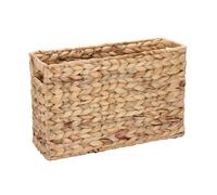 BSTKEY Natural Water Hyacinth Magazine Storage Organizer, Hand Woven File Storage Basket Decorative Letter Mail Holder Paper Document Folder Organizer Bin for Home Office