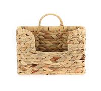 BSTKEY Natural Water Hyacinth Wall Mounted Mail Organizer, Hand-woven Magazine Storage Organizer Wall Hanging File Document Holder Mail Storage Basket for Home Office