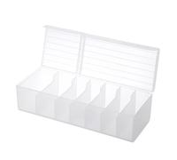BSTKEY Plastic Card Divider Box Trading Card Storage Box with Lid, High Capactiy Playing Card Organizer Sports Game Card Box Case (White)