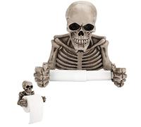 BSTKEY Skull Toilet Paper Holder, Resin Modern Wall Mount Tissue Paper Rack, 1 Roll, for Bathroom, Kitchen, Decoration, Halloween, Ghost Festival Gift