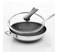 BSTL Non-Stick Induction Wok with Lid - 38cm - Stir Fry Pan with Toughened Glass Lid and Non-Slip Stay-Cool Handles,34CMEarless-A
